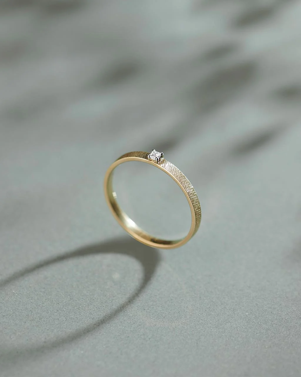 Textured Stackable Diamond Ring - Image 4