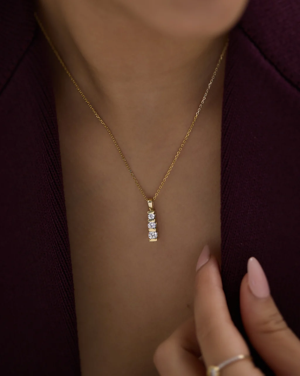 Tri - Star Diamond Necklace - Image 2