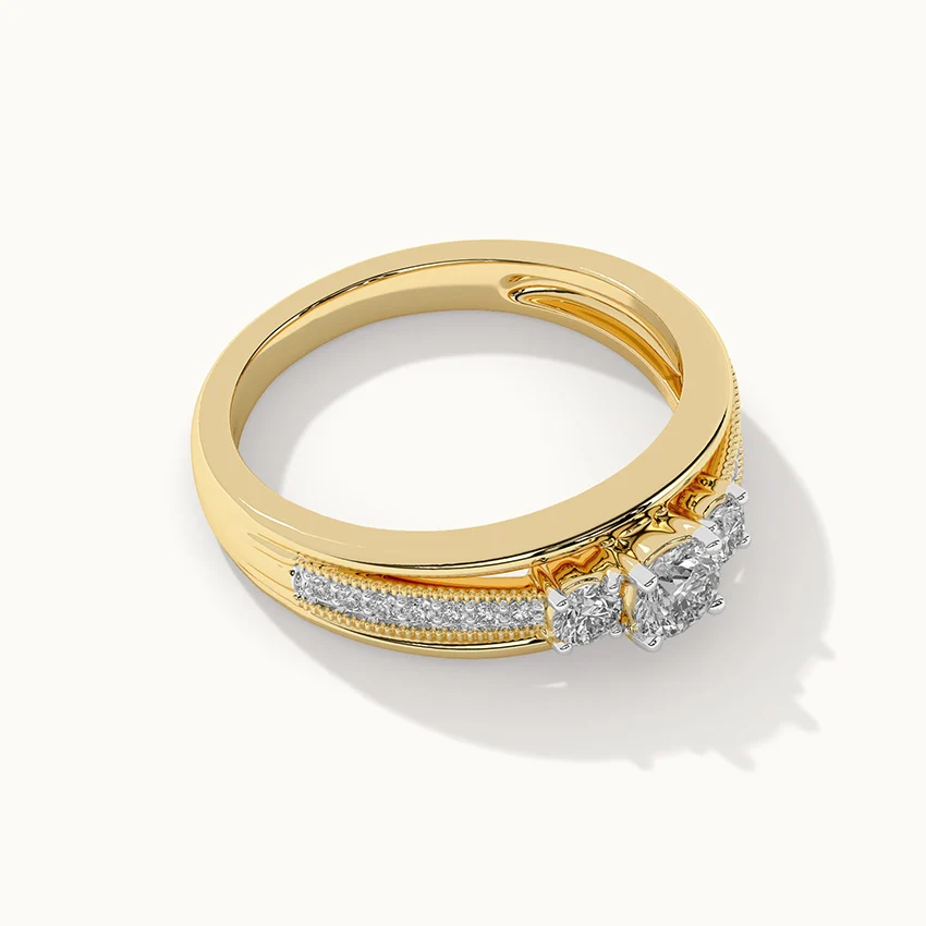 Tri Stone Diamond Ring - Image 6
