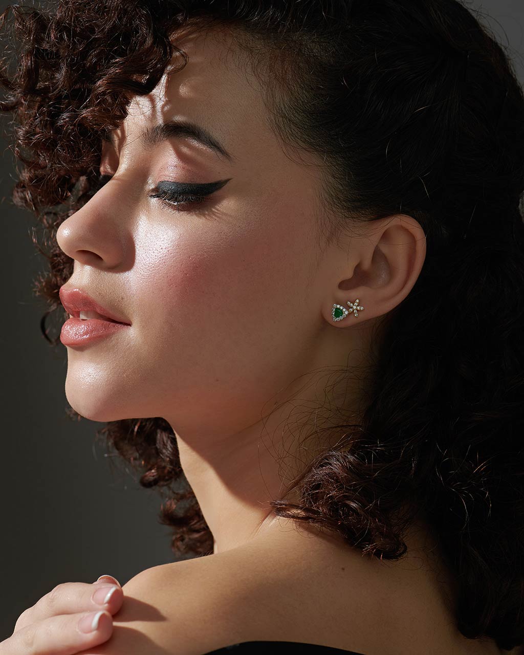 Trillion Small Diamond Earrings - Image 4