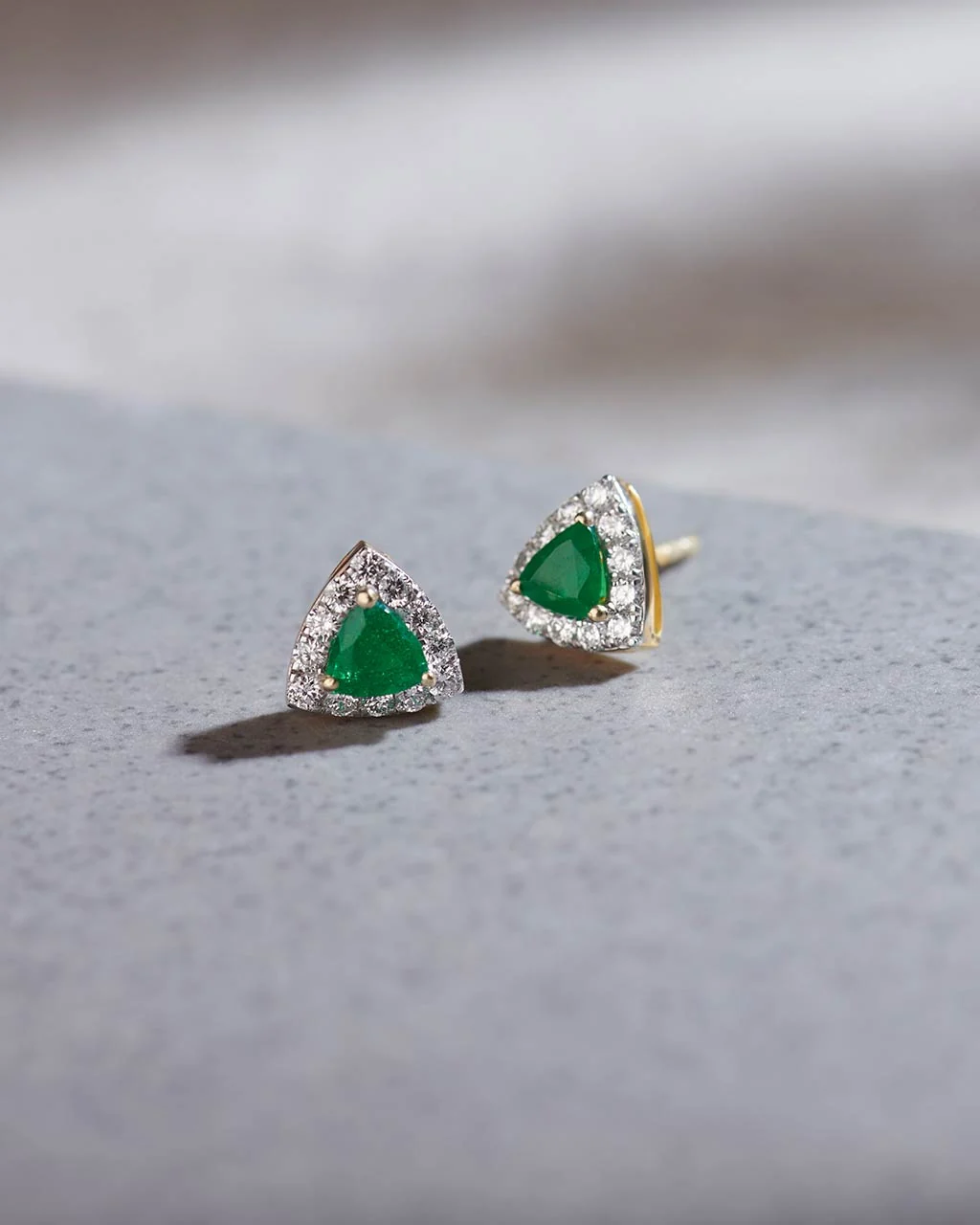 Trillion Small Diamond Earrings - Image 5