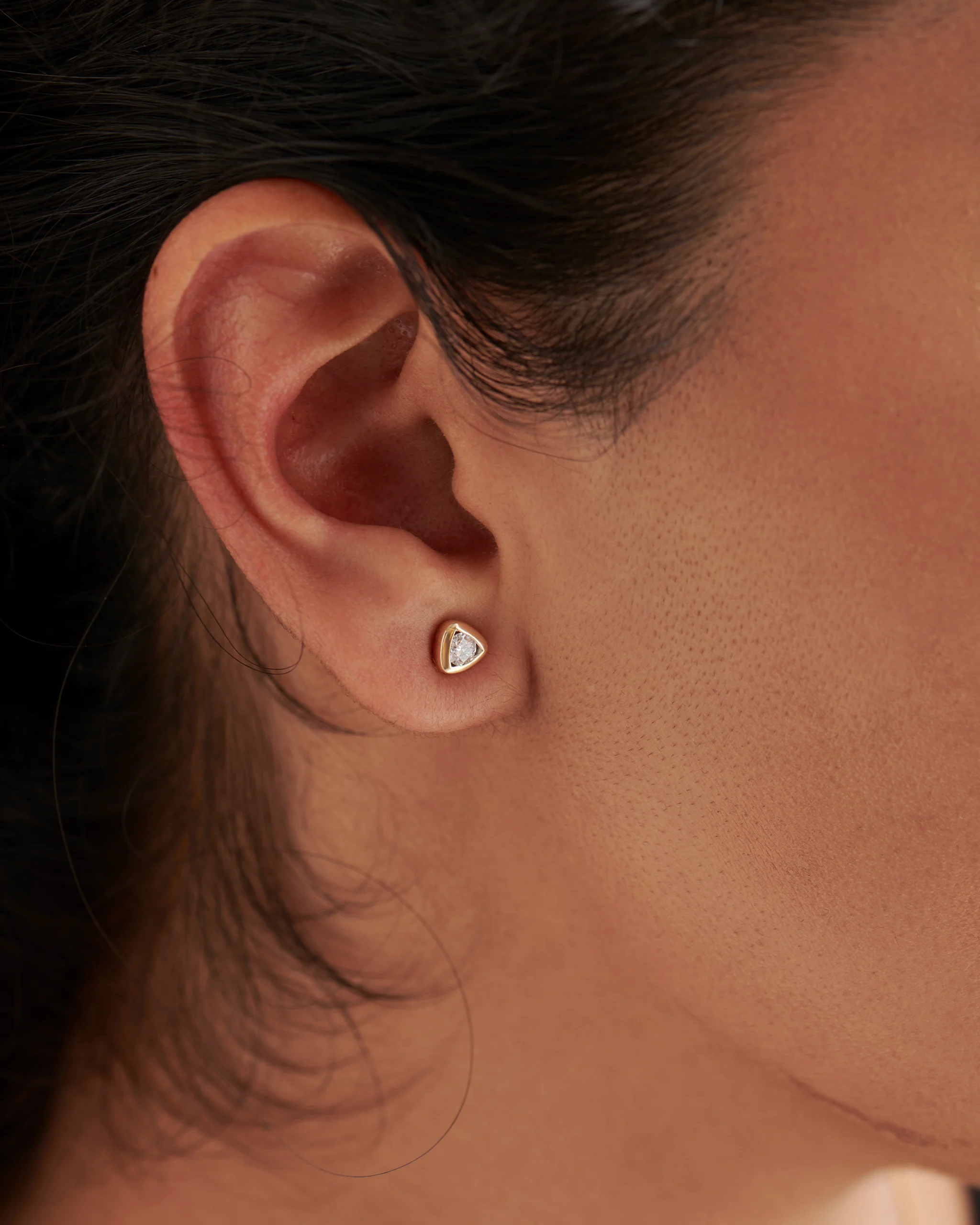 Trillion Small Solitaire Earrings - Image 2