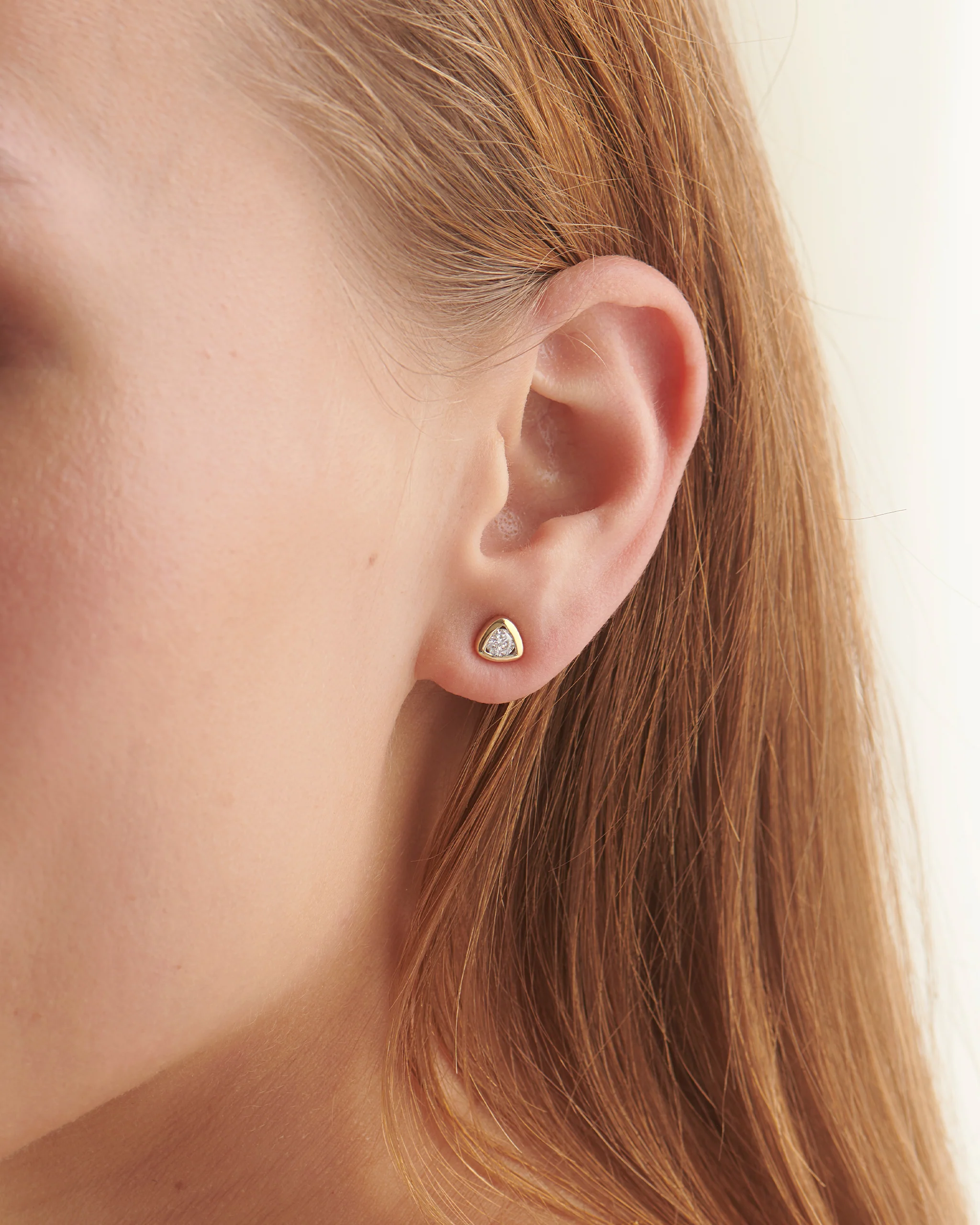 Trillion Small Solitaire Earrings - Image 4