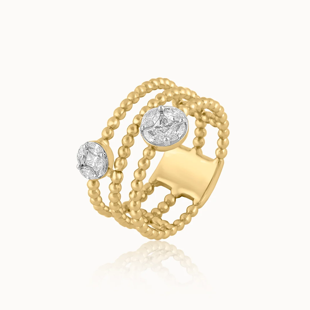 Trio Beaded Diamond Band - Image 3