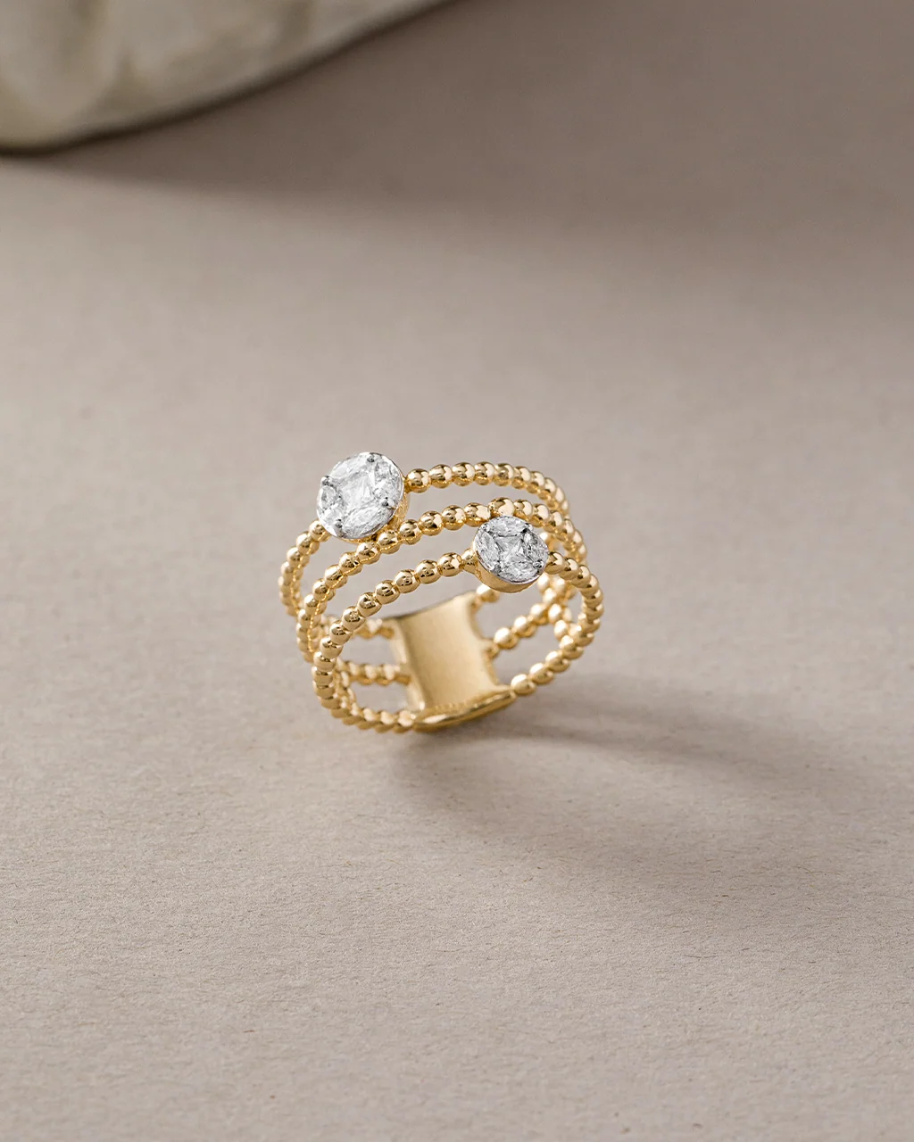 Trio Beaded Diamond Band - Image 5