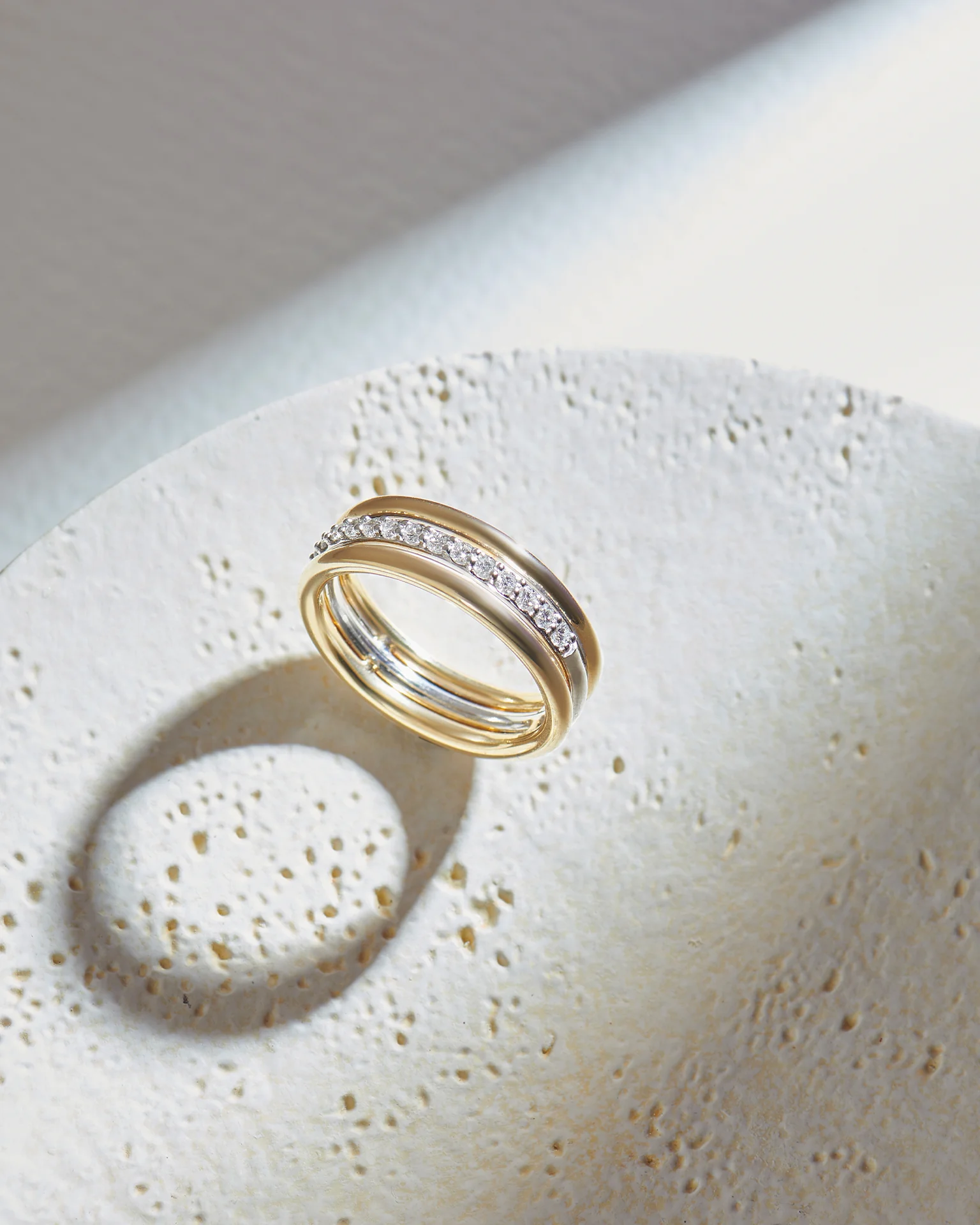 Trio Stacked Diamond Band - Image 6