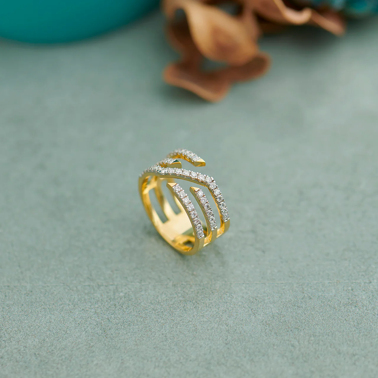 Triple Row Pave Diamond Band