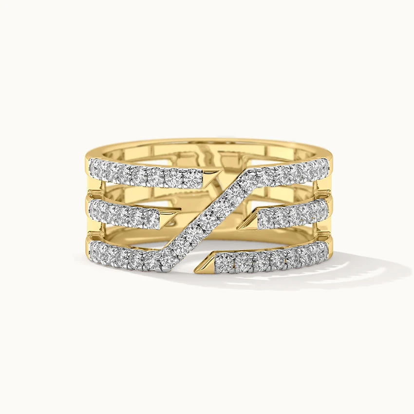 Triple Row Pave Diamond Band - Image 3
