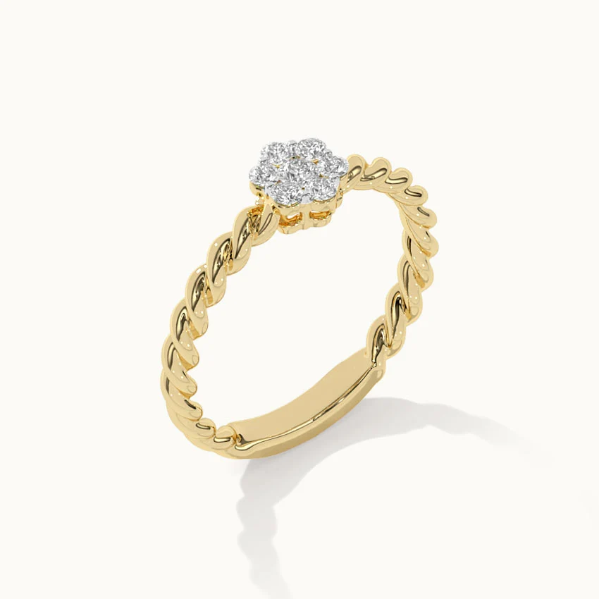 Twisted Floral Diamond Ring - Image 6