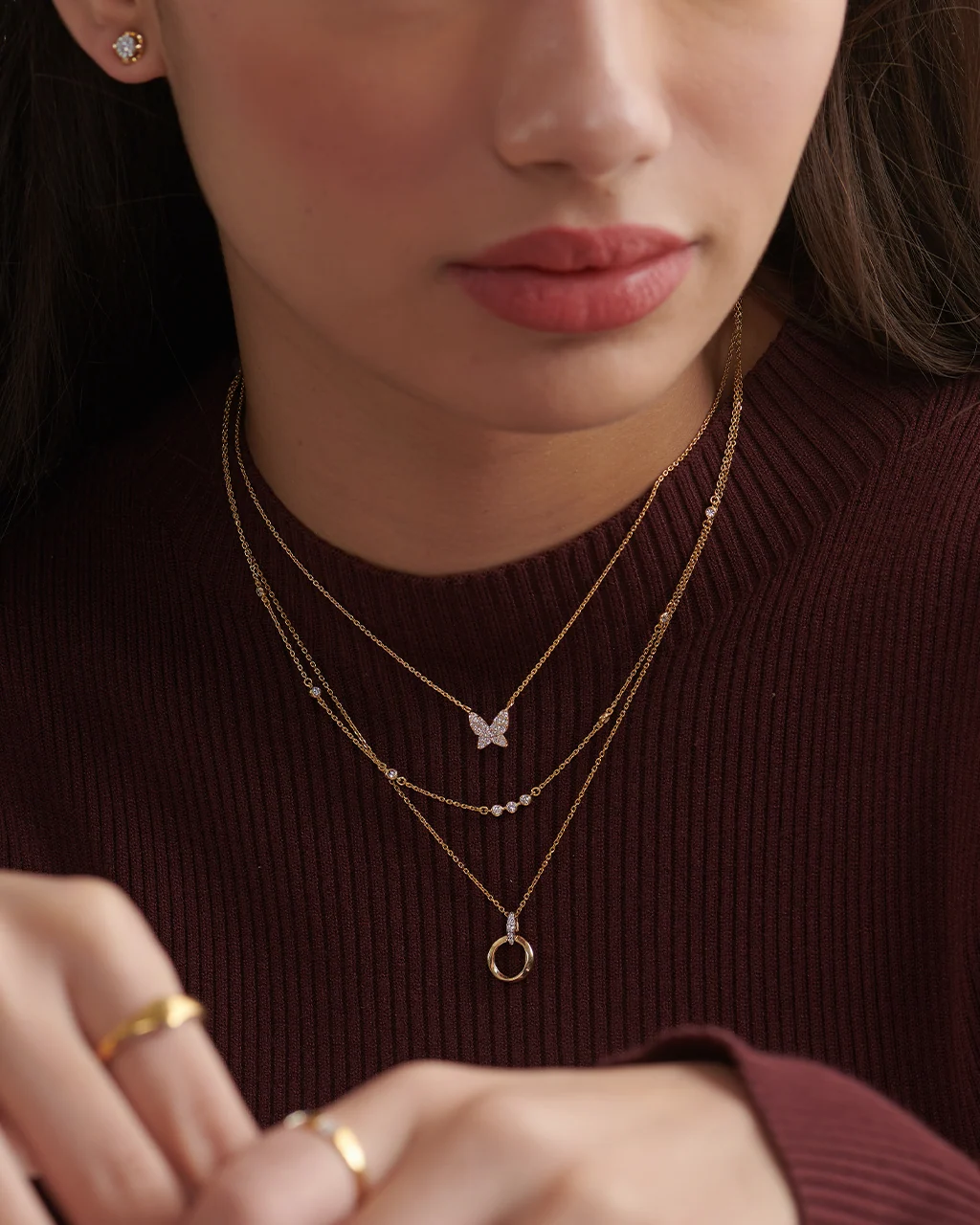 Twisted Loop Diamond Necklace - Image 2
