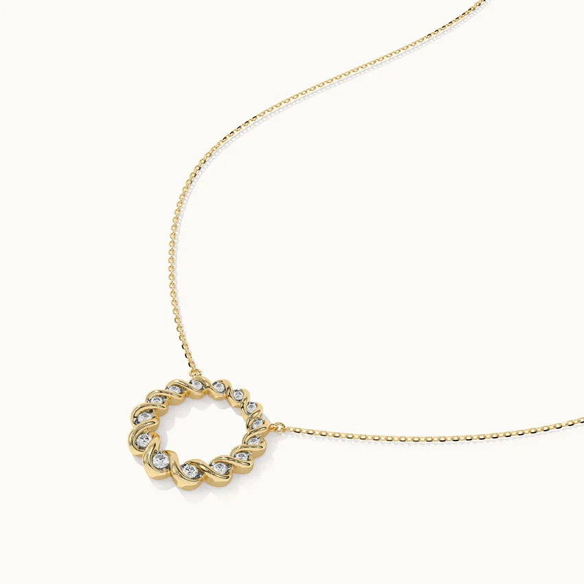 Twisted Round Diamond Necklace - Image 6