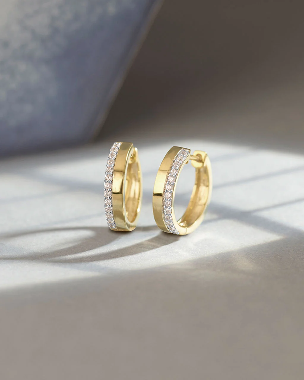 Two Band Diamond Hoops - Image 5