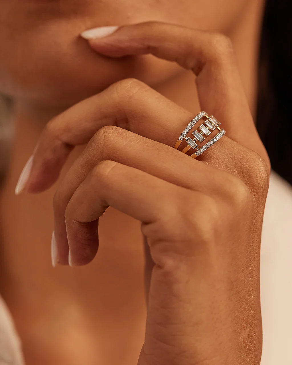 Wide Baguette Diamond Band - Image 2