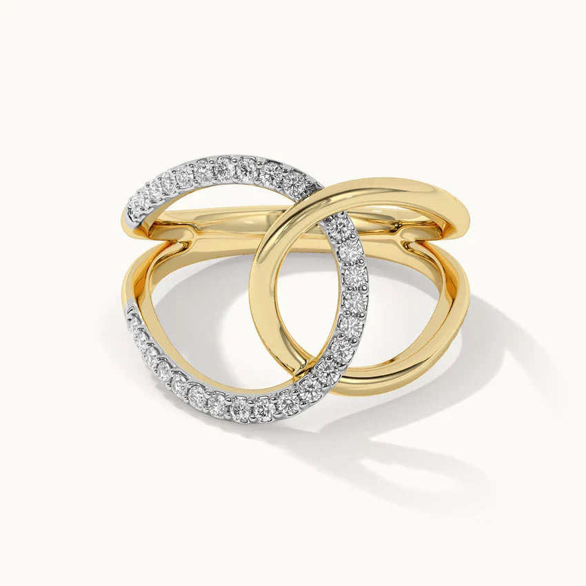 Wide Interlocked Diamond Ring - Image 3