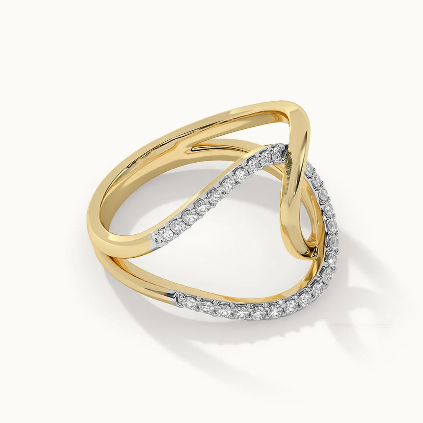 Wide Interlocked Diamond Ring - Image 5