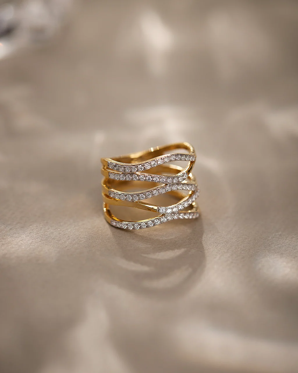 Wide Wave Diamond Band - Image 6