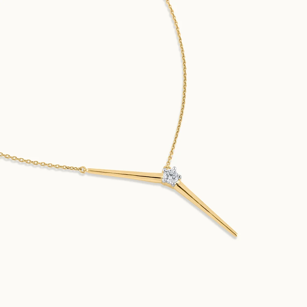 Y Solitaire Lariat Necklace - Image 3